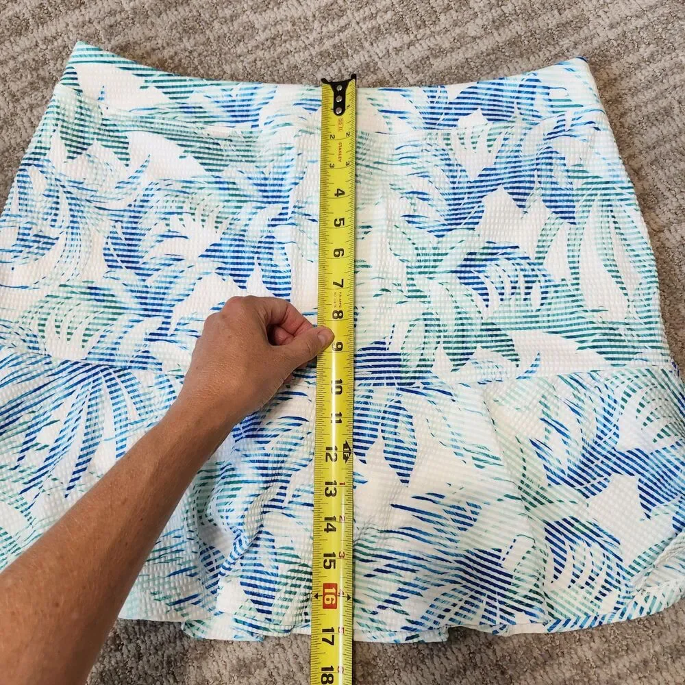 Tommy Bahama Abby Costa Wave Leaves Islandzone Tennis Skort skirt size L
